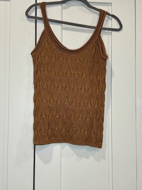 White House Black Market size Medium Brown Knit Tank Top. Like new.
